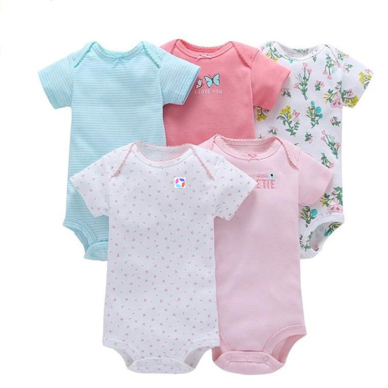 Summer Newborn Clothes Baby Cotton Fashion Romper 5pcs